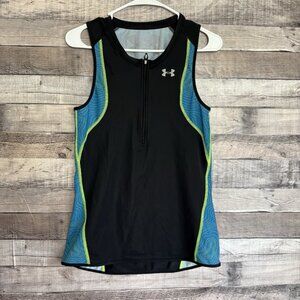 Under Armour Cycling Jersey Quarter Zip Marathon Back Pockets Large